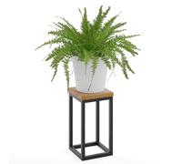 LAMO Manufaktur 30 cm Soporte Esquinero | Plantas de Interior | Múltiples Plantas Marco Negro | 100% Madera Maciza Color: Rústico