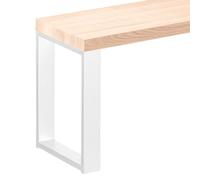 LAMO Manufaktur Asiento Auxiliar 30x40x47 cm (Ancho x Largo x Alto), Patas para Muebles Modelo Simple Blanco/Asiento En Bruto, LSB-01-A-001-40-9016S