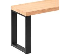 LAMO Manufaktur Banco para Mesa de Comedor 30x100x47 cm (Ancho x Largo x Alto), Patas para Muebles Modelo Simple Negro/Asiento Natural, LSB-01-A-002-100-9005S