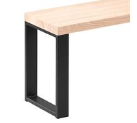 LAMO Manufaktur Banco para Mesa de Comedor 30x120x47 cm (Ancho x Largo x Alto), Patas para Muebles Modelo Simple Negro/Asiento En Bruto, LSB-01-A-001-120-9005S