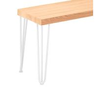 LAMO Manufaktur Banco para Mesa de Comedor 30x60x47 cm (Ancho x Largo x Alto), Patas para Muebles Modelo Creative Blanco/Asiento Natural, LSB-01-A-002-60-9016Cr