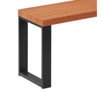 LAMO Manufaktur Banco para Mesa de Comedor 30x60x47 cm (Ancho x Largo x Alto), Patas para Muebles Modelo Simple Negro/Asiento Oscuro, LSB-01-A-004-60-9005S