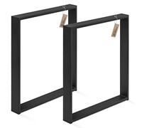 LAMO Manufaktur Patas para Mesa Comedor, Patas de Acero para Escritorio, Simple Medium, Perfil 60x30 mm, Pata para Mesa, 70x72 cm (Ancho x Alto), Color Negro, 2 Piezas, LTS-01-D-EE-9005