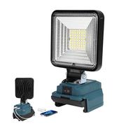 Lámpara a Batería para Bosch 21V, 50W 4000Lm, Luz de Trabajo LED Inalámbrica, Foco LED Bateria, Lámpara Portátil para Obras con Puertos de Carga Tipo C y USB (Sin Batería)