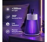 Lámpara Antimosquitos USB Tipo-C, Eliminador de Insectos Eléctrico, Trampa UV para Insectos, para Dormitorio, Camping, Mosquitos, Moscas, Avispas Gray Plug-in use