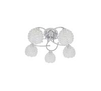 Fabrilamp Lámpara Abrila Bagan Cromo – Moderna, 5 luces con tulipa de cristal, 5 x E14