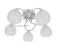 Fabrilamp Lámpara Abrila Bagan Cromo – Moderna, 5 luces con tulipa de cristal, 5 x E14