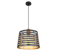 Globo Lámpara colgante Ablona, Ø 35 cm, negro/dorado, metal