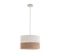 Lámpara colgante barton 25xø40 cm - blanco/efecto lino [lux.pro]