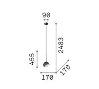 Lámpara colgante Bloom de IDEAL LUX, Ø 17 cm, latón, metal/cristal