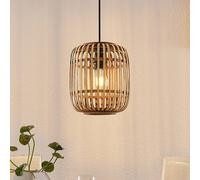 Lámpara colgante Canyana de Lindby, natural, ratán, Ø 22 cm