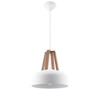 Sollux Lighting Casco lámpara colgante 1x60 W blanco-madera SL.0388