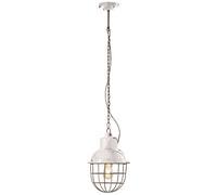 Lámpara Colgante Cerámica Ø 26cm E27 Hecho a Mano Blanco Shabby Antiguo Comedor