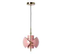 Lámpara colgante CIRCUM, casquillo E27, lámpara de metal rosa con pantalla ajustable de 24 cm de diámetro y detalles dorados, lámpara colgante moderna para dormitorios y comedores