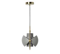 Lámpara colgante CIRCUM, con casquillo E27, lámpara de metal gris con pantalla ajustable de 24 cm de diámetro y detalles dorados, lámpara colgante moderna para dormitorios y comedores