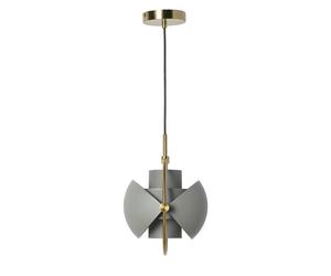 Lámpara colgante CIRCUM, con casquillo E27, lámpara de metal gris con pantalla ajustable de 24 cm de diámetro y detalles dorados, lámpara colgante moderna para dormitorios y comedores