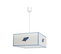 Lampara colgante cohete 1xe27 blanco/azul regx35x35 de fabrilamp.