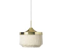 Lámpara Colgante Colgante Nórdica Cálida con Flecos, Diámetro 30 Cm, Blanco Crema