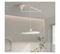 Lámpara Colgante Con Brazo Oscilante Grande, Lámpara De Techo LED Con Atenuación Moderna, Lámpara Colgante Redonda De 15,7 Pulgadas De Largo, 37 W, Estilo Crema, Luz Ajustable(Milk White Color)