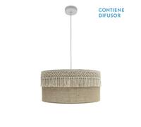 lampara colgante con pantalla de tela rustica ekaterina