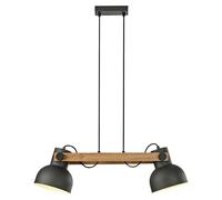 Lámpara colgante CUP 2.0 (L x An x Al: 72 x 16 x 120 cm, Negro, E27, 2 ud.)