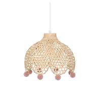 Atmosphera Lámpara colgante Bambú infantil decorada con pompones de colores