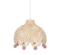 Atmosphera Lámpara colgante Bambú infantil decorada con pompones de colores