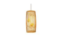 Lámpara Colgante de bambú Tejido con Pantalla de PVC Tejida a Mano, decoración rústica Japonesa, lámpara Colgante Retro de Mimbre, Accesorios para Dormitorio, vestíbulo, Bar, Pasillo.