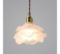 Lámpara colgante de cristal con forma de flor francesa, estilo antiguo, con forma de pétalo de rosa. Lámpara de techo pequeña, de estilo nórdico moderno, ideal para mesa de comedor, isla de cocina, fr