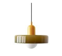 Lámpara colgante de cristal verde para techo inclinado, lámpara colgante moderna nórdica de mediados de siglo, lámpara de comedor costera vintage para dormitorio, cafetería, bar, restaurante, con Bul
