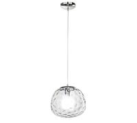 Lámpara colgante de cromo pulido y cristal transparente, diseño elegante, 1xE27 60W, ideal para iluminación interior moderna. - Perenz