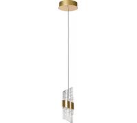 Lámpara colgante de estilo glamuroso, con pantalla de cristal, diseño minimalista, color dorado, modelo KLIGANDE LED, 7W, marca Lucide