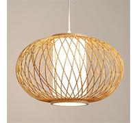 Lámpara colgante de estilo rústico japonés, farol de bambú de doble capa, lámparas colgantes modernas hechas a mano para comedor, lámpara de techo de bambú y mimbre natural para dormitorio, sala de es