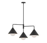 Lámpara Colgante De Metal B: 96,5 Cm Negra E27 3 Fuegos Moderna Lámpara Colgante