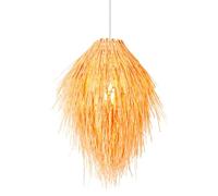 Lámpara colgante de ratán tejida a mano creativa Pantalla con forma de cono de pino Lámpara colgante Accesorio de iluminación Lámpara de techo decorativa de ratán para dormitorio, sala de estar