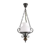 Lámpara colgante de techo 60W E27 retro vintage gótica de vidrio y madera