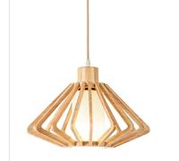 Lámpara Colgante de Techo Japonesa de Madera con Forma de Diamante, lámpara Colgante de acrílico con Jaula Rectangular, Marco Triangular para Comedor, Restaurante y Bar