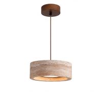 Lámpara colgante de travertino, iluminación colgante de piedra natural, lámpara colgante LED moderna de 3 temperaturas de color, cable ajustable, lámpara colgante de isla de cocina for comedor