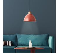 Lámpara colgante decorativa Erena de BRILLIANT, en color rojo. Compatible con bombillas adecuadas para regulación de intensidad. Diámetro: 38 cm. Altura: 120 cm. 1 x E27, máximo 60 vatios. Material: m