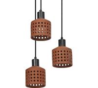 Lámpara colgante decorativa OSRAM Decor de arcilla con patrón perforado, 3 luces, con casquillo E27, 325 mm, IP20, marrón