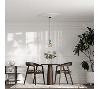 Lámpara colgante decorativa, pantalla de vidrio blanco, elementos decorativos, 1xE27 15W, TROPEA Light Prestige