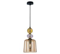 Lámpara colgante decorativa, pantalla de vidrio color ámbar, elementos decorativos, 1xE27 15W, TROPEA Light Prestige