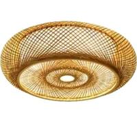 Lámpara colgante, diseño en bambú y madera, compatible con tecnología LED, plafón de 60 cm, sin bombilla incluida