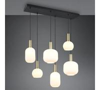 Trio-Leuchten Lámpara colgante DIVA 319800608 Metal latón/negro mate Cristal blanco excl. 6×E27