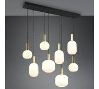 Trio-Leuchten Lámpara colgante DIVA 319800808 Latón/Negro mate Cristal blanco sin bombillas 8xE27