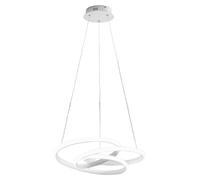 Lámpara colgante Diva S/P fabricada en aluminio blanco satinado, con tecnología LED de 42 W, 2500 lúmenes, temperatura de color de 3000 K, regulable mediante atenuación de fase y botón pulsador – Gea 