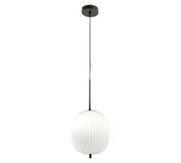 Lámpara colgante Domizia, fabricada en metal y vidrio soplado a mano, de color . Dispone de un casquillo E27 para bombillas de hasta 40W. Diseño elegante, ideal para la iluminación interior moderna
