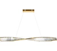 Lámpara colgante dorada con detalles de cristal, diseño de barra horizontal, 100 cm, Krone LED, 27W, Maytoni