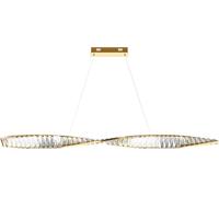 Lámpara colgante dorada con detalles de cristal, diseño de barra horizontal, 120 cm, Krone LED, 36W, Maytoni