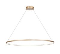 Lámpara colgante dorada Saturno LED, 120 cm, 65W, Milagro
